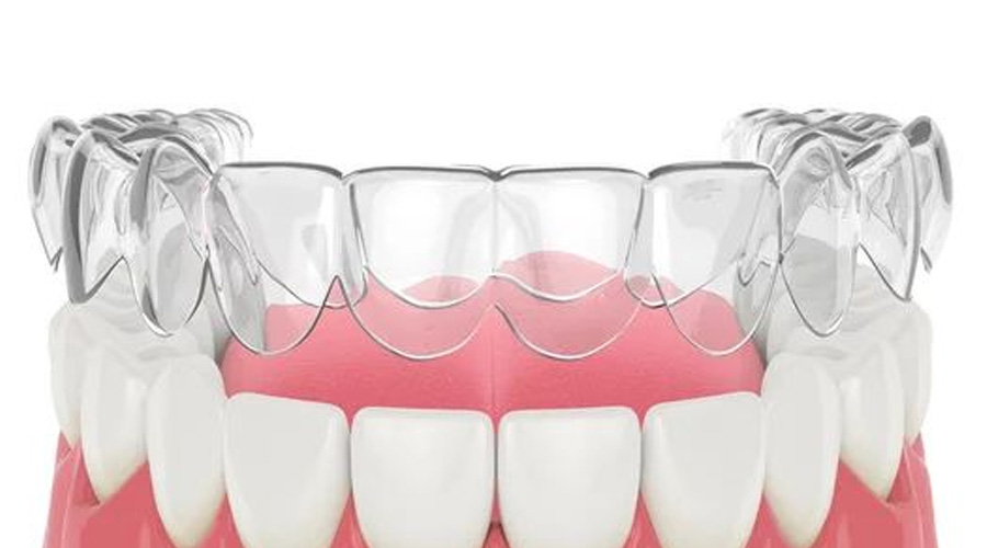 Happy person with braces